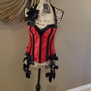 Victorias secret sexy red & black bustier 36C